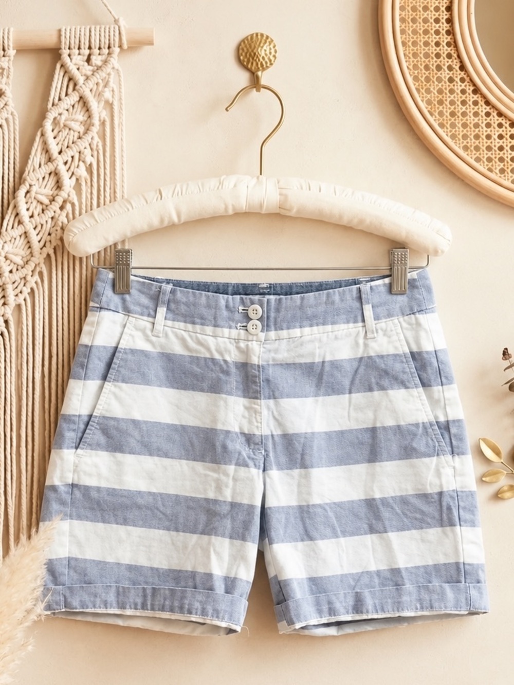 Nautica Blue & White Striped Women’s Bermuda Shorts